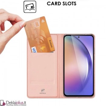 Dux Ducis Skin Pro dirbtinės odos dėklas - rausvas (Samsung A55 5G) Dux Ducis Skin Pro dirbtinės odos dėklas - rausvas (Samsung A55 5G)